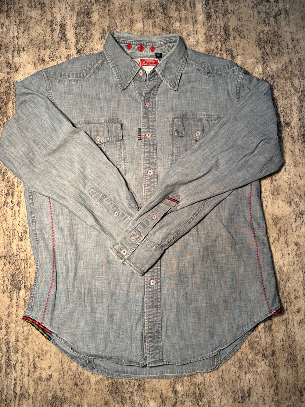 Robert Graham Light Blue Denim Button-Down Shirt